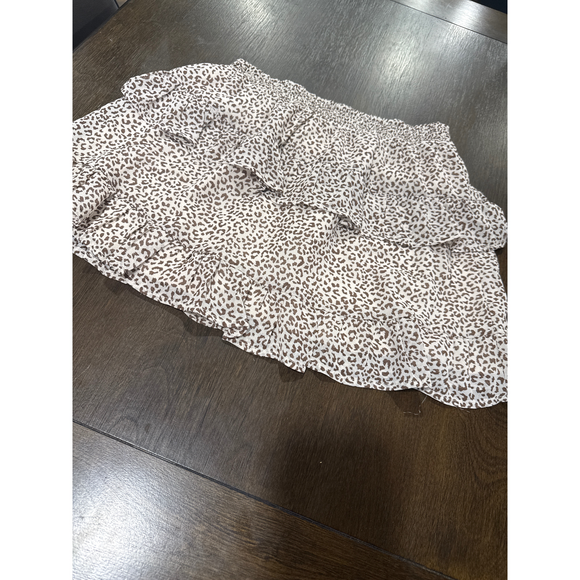 altard state Dresses & Skirts - altard state Leopard Print Ruffle Skirt in White